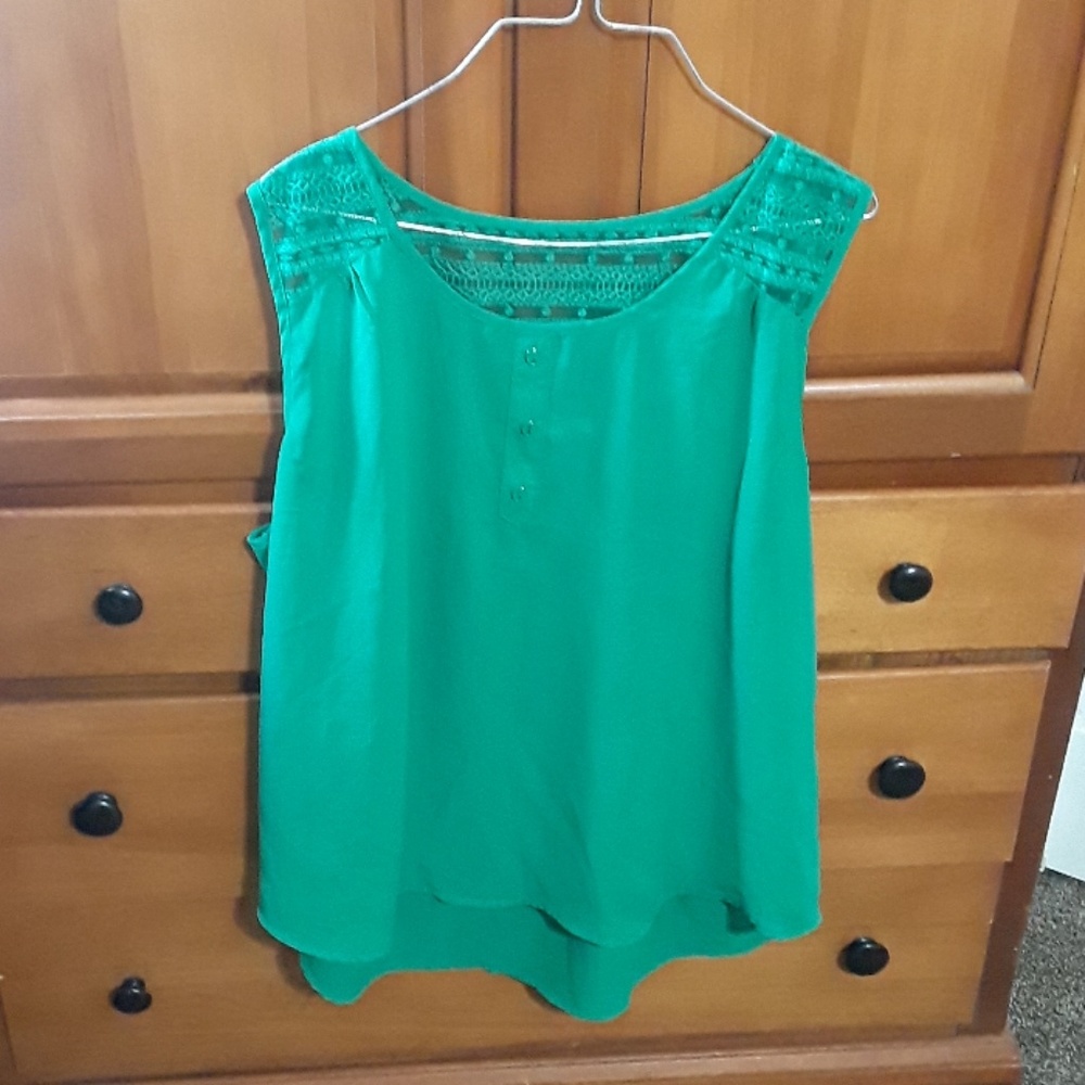 Green see through tank top